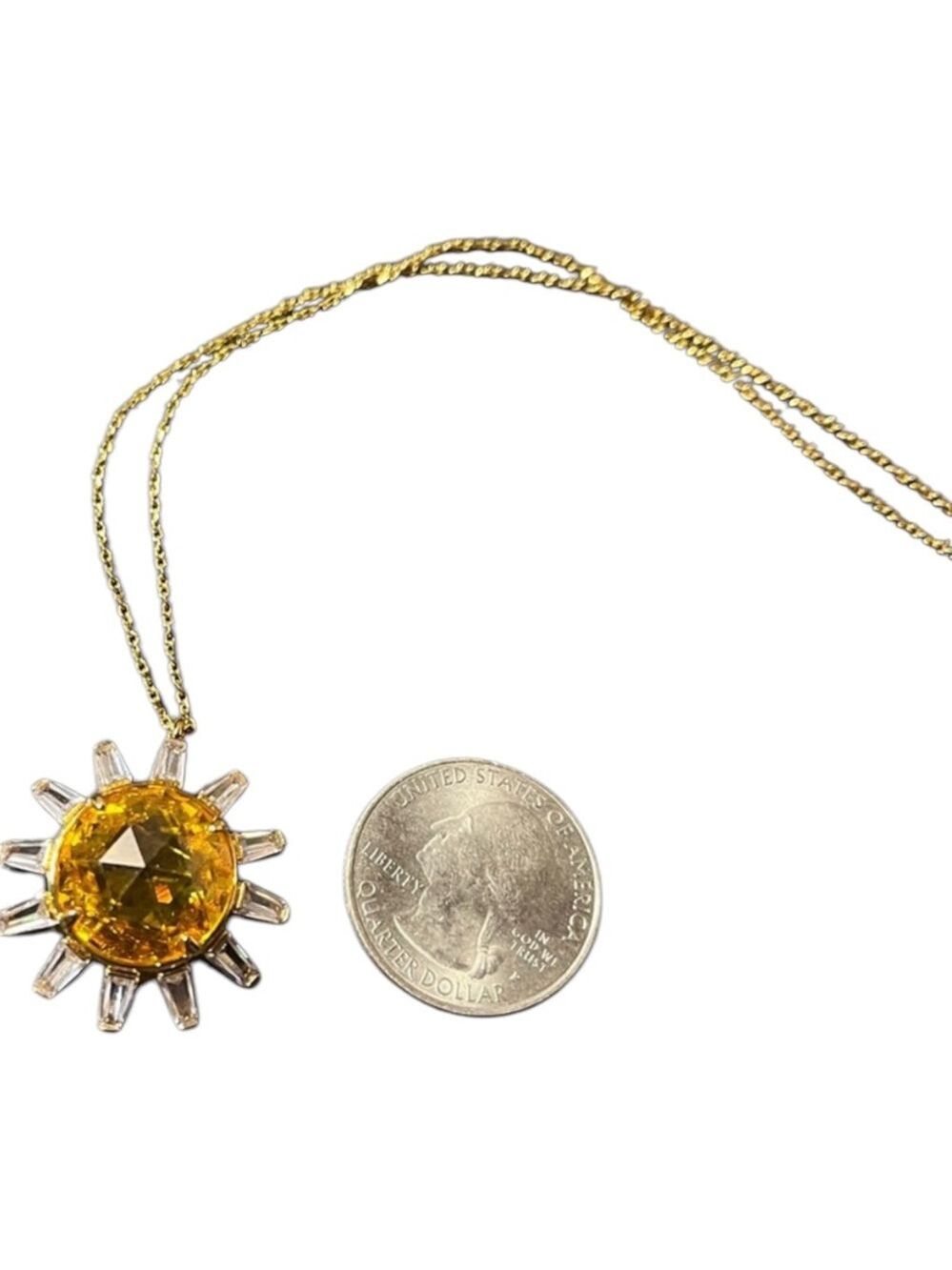 Women Kate Spade Gold Sunburst Statement Necklace OS - Picture 2 of 3